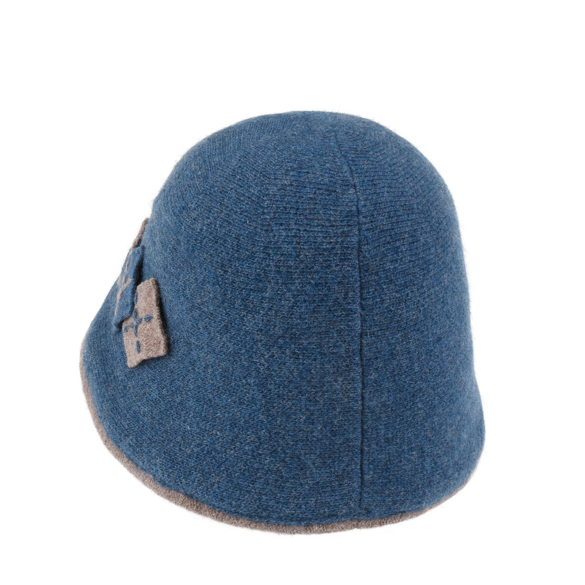 Diamond Shape Knitted Wool Blended Bucket Hat Foldable Winter Bowler Hat