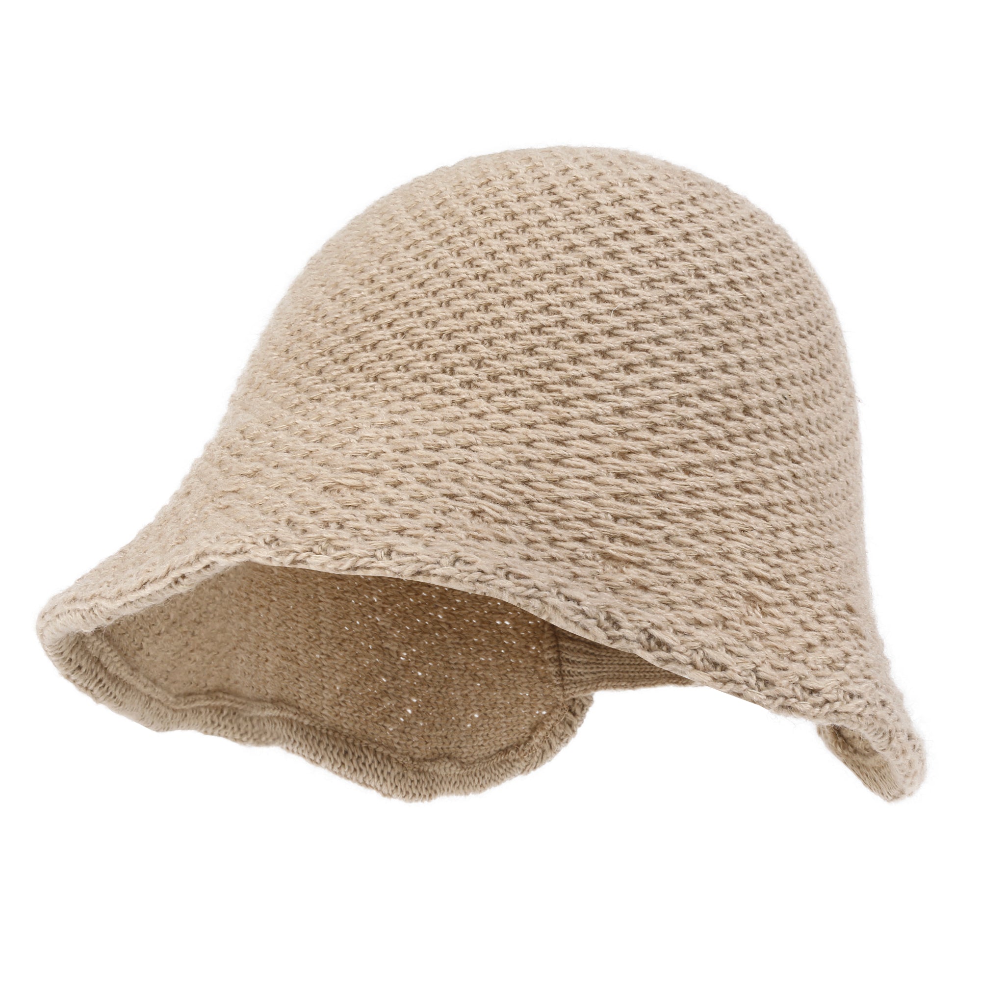 Crochet Asymmetrical Brim Wool Blended Bucket Hook And Loop Winter Hat