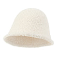 Bell Shape Knitted Sherpa Fur Bucket Hat Soft Winter Fedora Hat