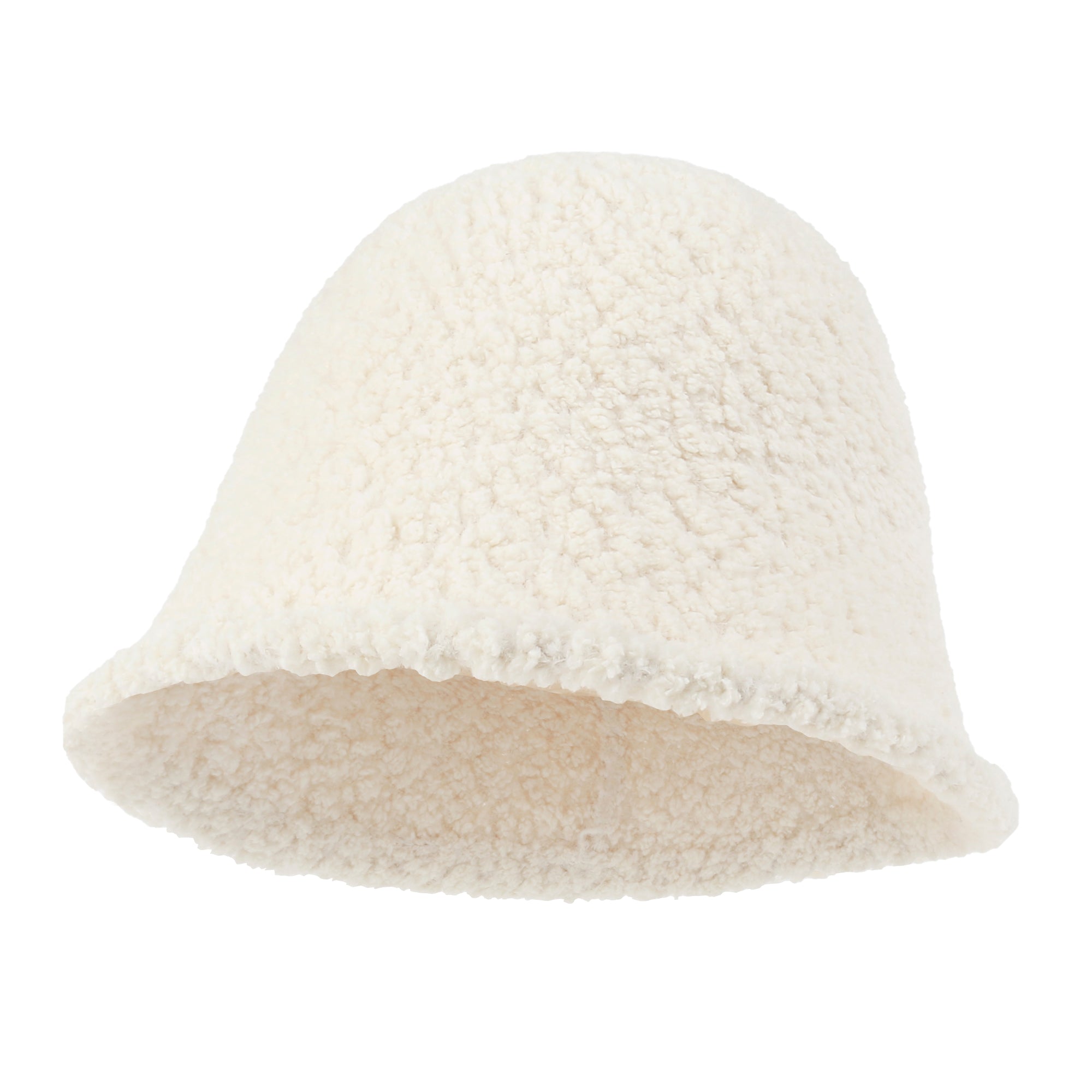 Bell Shape Knitted Sherpa Fur Bucket Hat Soft Winter Fedora Hat