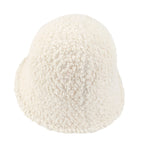 Bell Shape Knitted Sherpa Fur Bucket Hat Soft Winter Fedora Hat