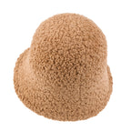 Bell Shape Knitted Sherpa Fur Bucket Hat Soft Winter Fedora Hat