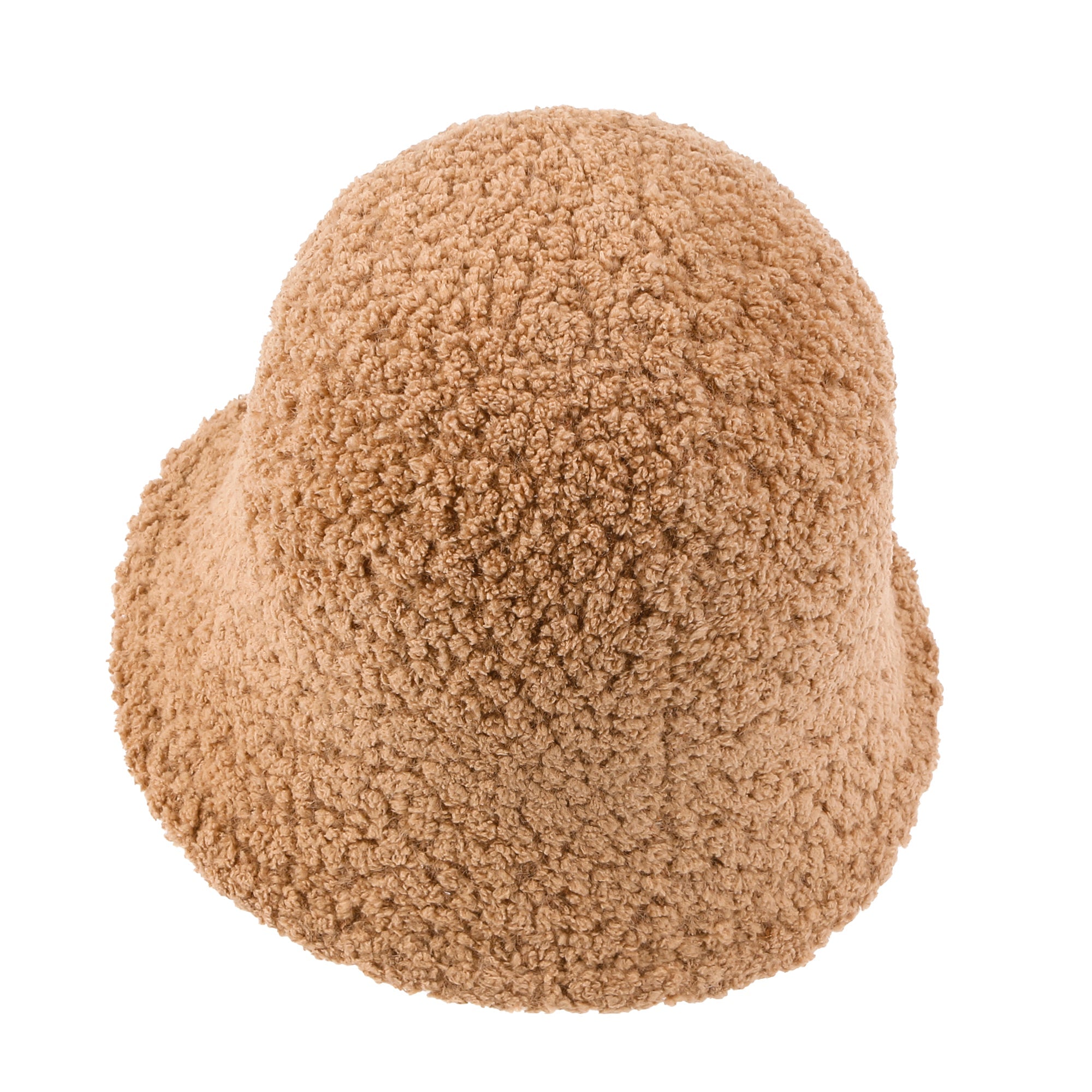 Bell Shape Knitted Sherpa Fur Bucket Hat Soft Winter Fedora Hat