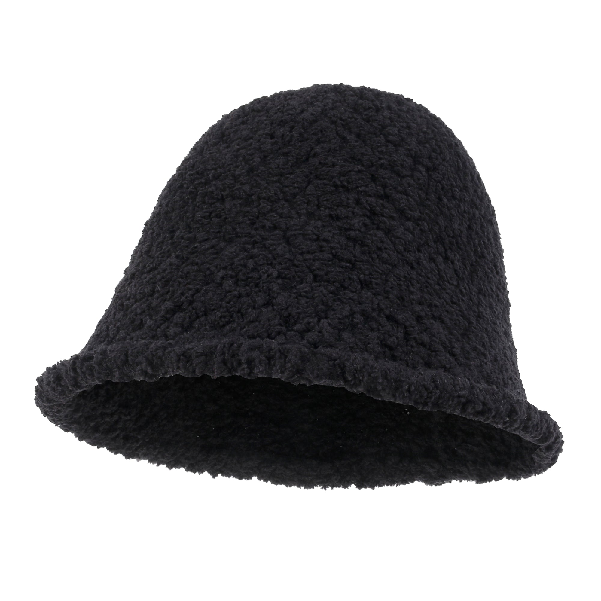 Bell Shape Knitted Sherpa Fur Bucket Hat Soft Winter Fedora Hat