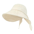 Solid Color Feminine Sun Bonnet Hat Ribbon Back Classic Bucket Hat