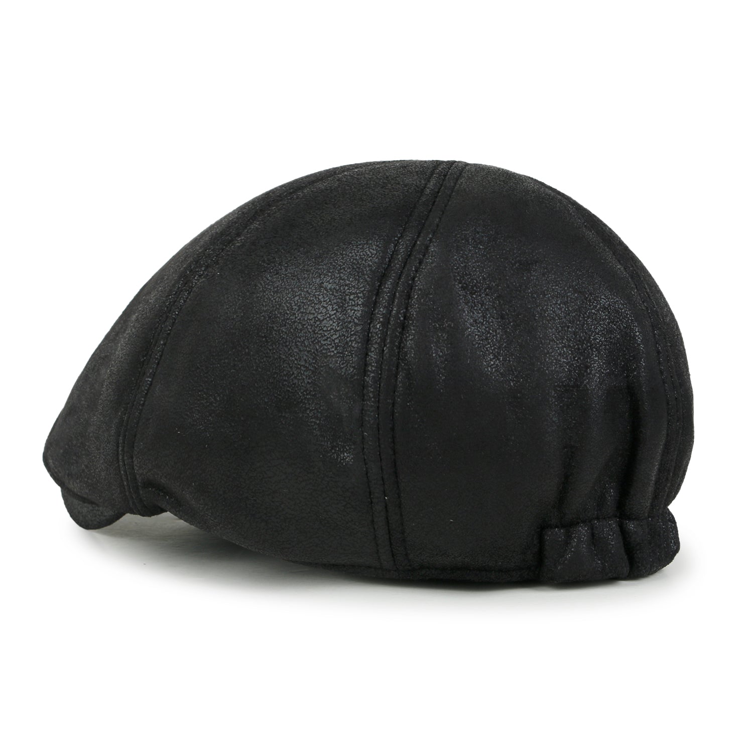 Faux Leather Flat Cap Vintage Cabbie Hat Gatsby Ivy Irish Hunting Newsboy Stretch-fit