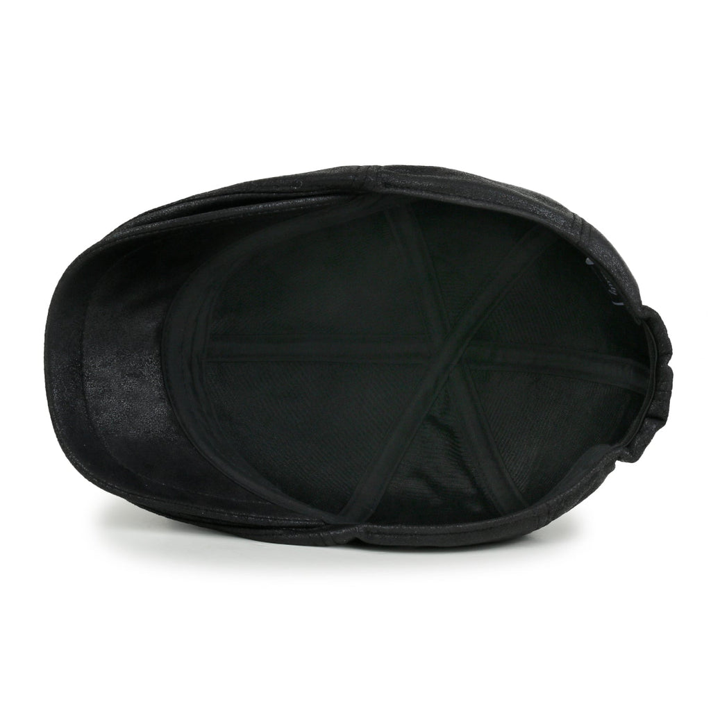 Faux Leather Flat Cap Vintage Cabbie Hat Gatsby Ivy Irish Hunting Newsboy Stretch-fit