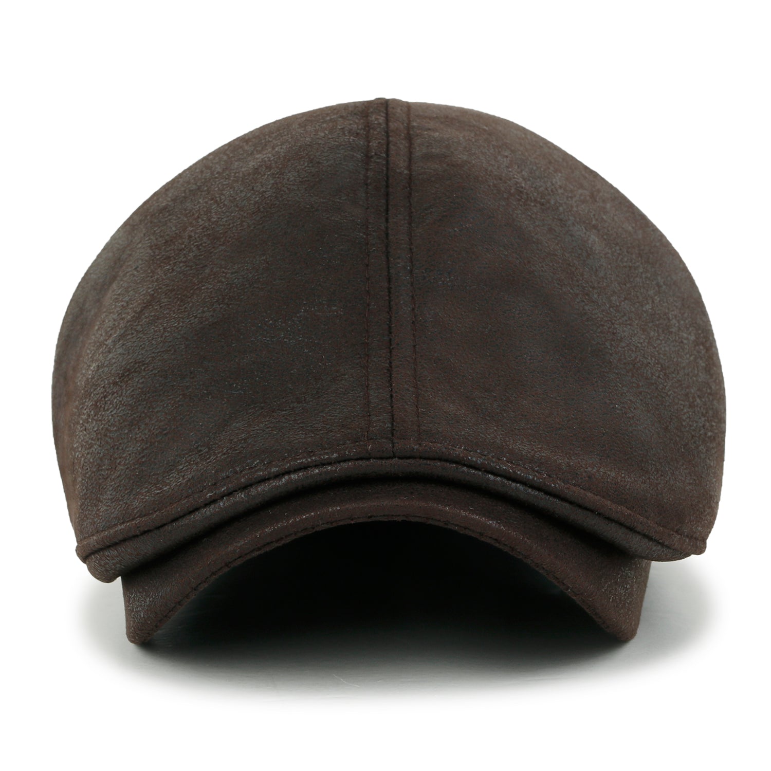 Faux Leather Flat Cap Vintage Cabbie Hat Gatsby Ivy Irish Hunting Newsboy Stretch-fit