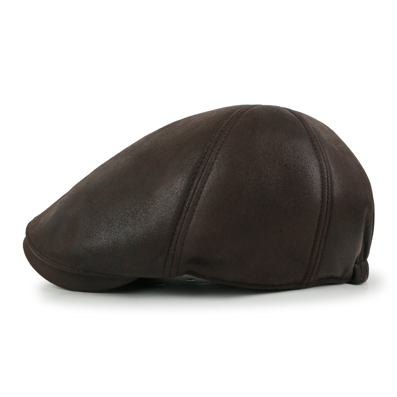 Faux Leather Flat Cap Vintage Cabbie Hat Gatsby Ivy Irish Hunting Newsboy Stretch-fit