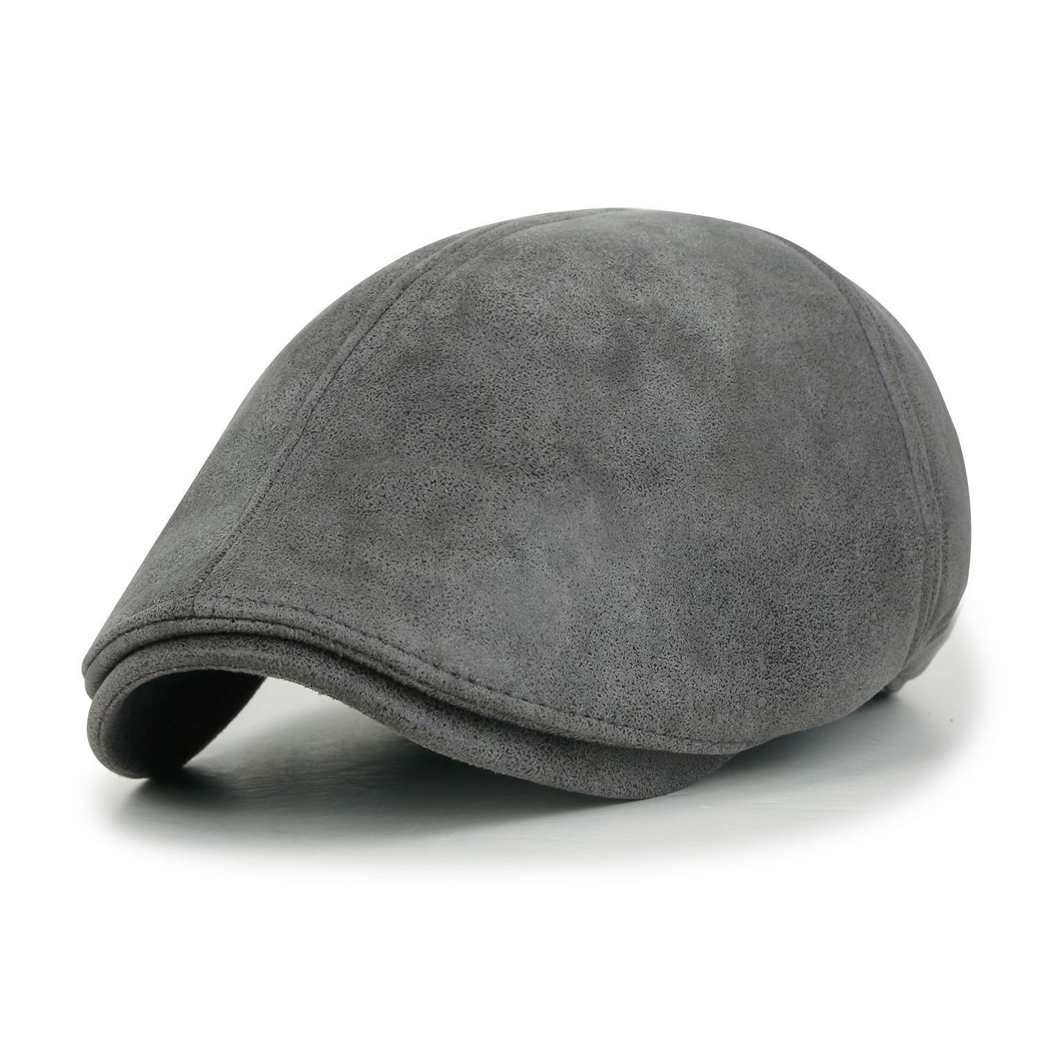 Faux Leather Flat Cap Vintage Cabbie Hat Gatsby Ivy Irish Hunting Newsboy Stretch-fit
