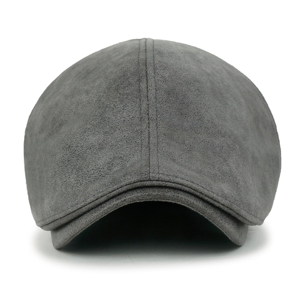 Faux Leather Flat Cap Vintage Cabbie Hat Gatsby Ivy Irish Hunting Newsboy Stretch-fit