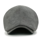 Faux Leather Flat Cap Vintage Cabbie Hat Gatsby Ivy Irish Hunting Newsboy Stretch-fit