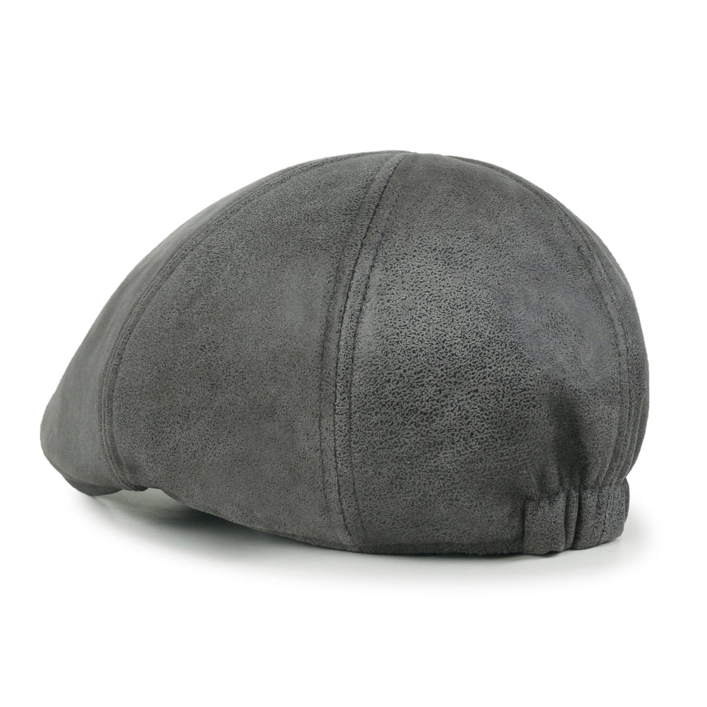 Faux Leather Flat Cap Vintage Cabbie Hat Gatsby Ivy Irish Hunting Newsboy Stretch-fit