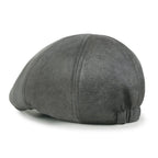 Faux Leather Flat Cap Vintage Cabbie Hat Gatsby Ivy Irish Hunting Newsboy Stretch-fit