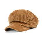 Washed Cotton Newsboy Cabbie Cap Corduroy Duck Bill Flat Hunting Hat