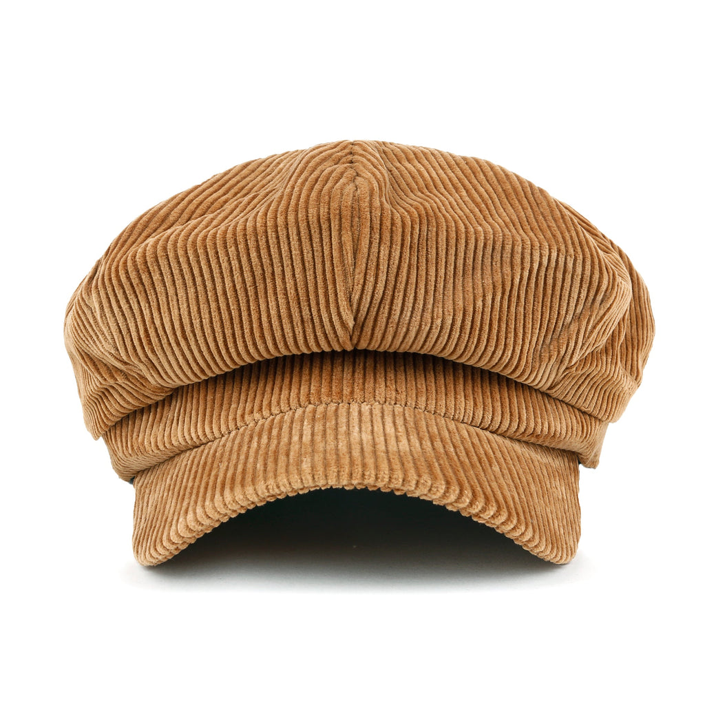 Washed Cotton Newsboy Cabbie Cap Corduroy Duck Bill Flat Hunting Hat