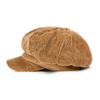 Washed Cotton Newsboy Cabbie Cap Corduroy Duck Bill Flat Hunting Hat