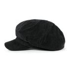 Washed Cotton Newsboy Cabbie Cap Corduroy Duck Bill Flat Hunting Hat