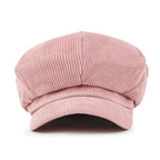Washed Cotton Newsboy Cabbie Cap Corduroy Duck Bill Flat Hunting Hat
