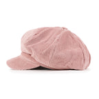 Washed Cotton Newsboy Cabbie Cap Corduroy Duck Bill Flat Hunting Hat