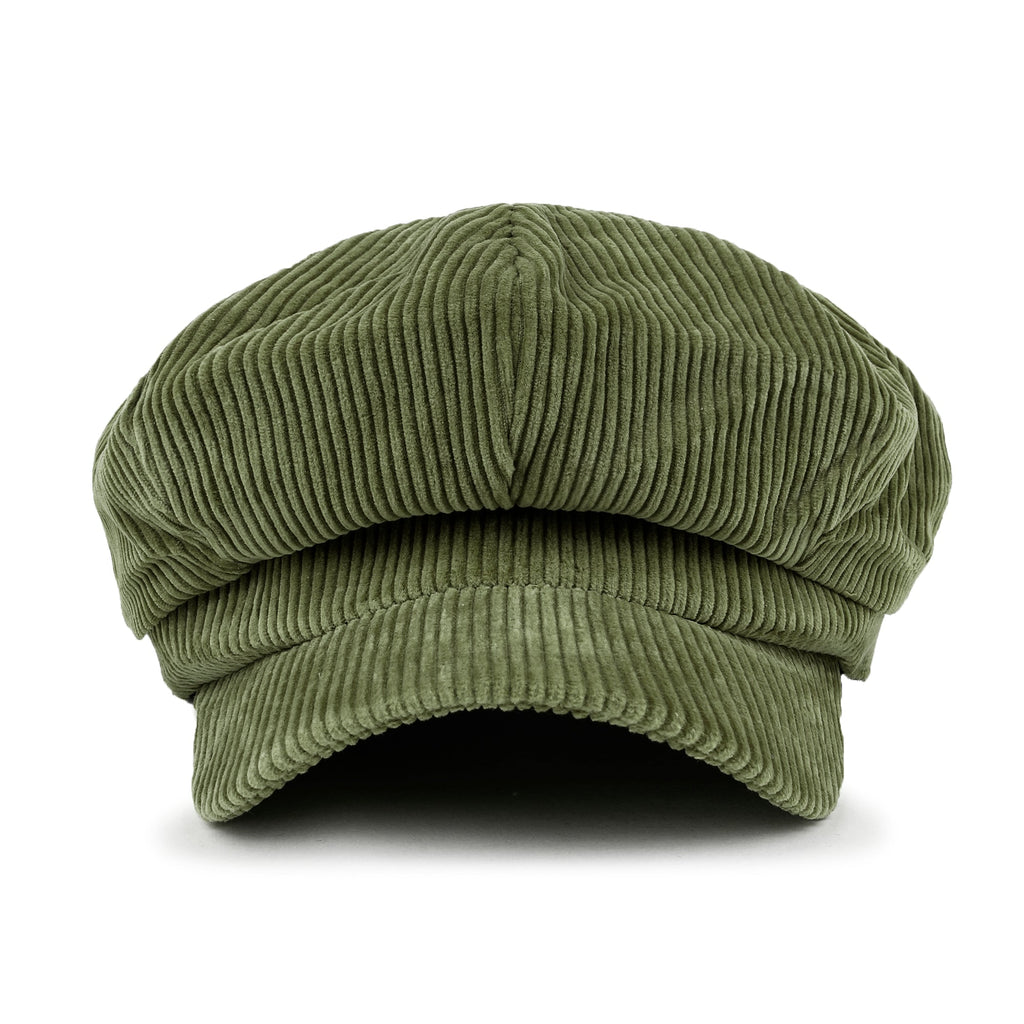 Washed Cotton Newsboy Cabbie Cap Corduroy Duck Bill Flat Hunting Hat