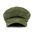 Washed Cotton Newsboy Cabbie Cap Corduroy Duck Bill Flat Hunting Hat