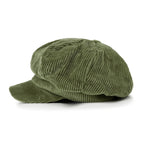 Washed Cotton Newsboy Cabbie Cap Corduroy Duck Bill Flat Hunting Hat