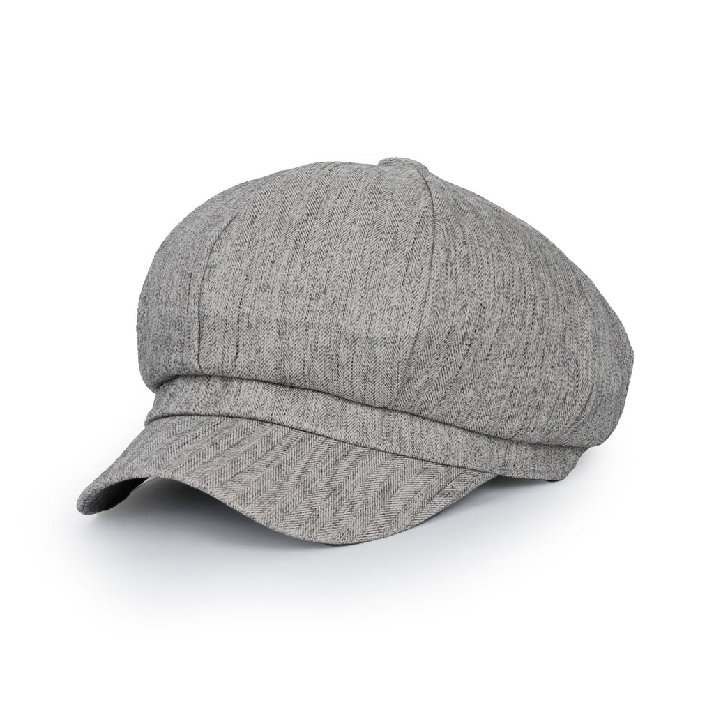 Washed Cotton Newsboy Cabbie Cap Herringbone Duck Bill Flat Hunting Hat