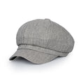 Washed Cotton Newsboy Cabbie Cap Herringbone Duck Bill Flat Hunting Hat