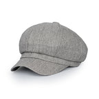 Washed Cotton Newsboy Cabbie Cap Herringbone Duck Bill Flat Hunting Hat