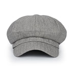 Washed Cotton Newsboy Cabbie Cap Herringbone Duck Bill Flat Hunting Hat