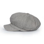 Washed Cotton Newsboy Cabbie Cap Herringbone Duck Bill Flat Hunting Hat