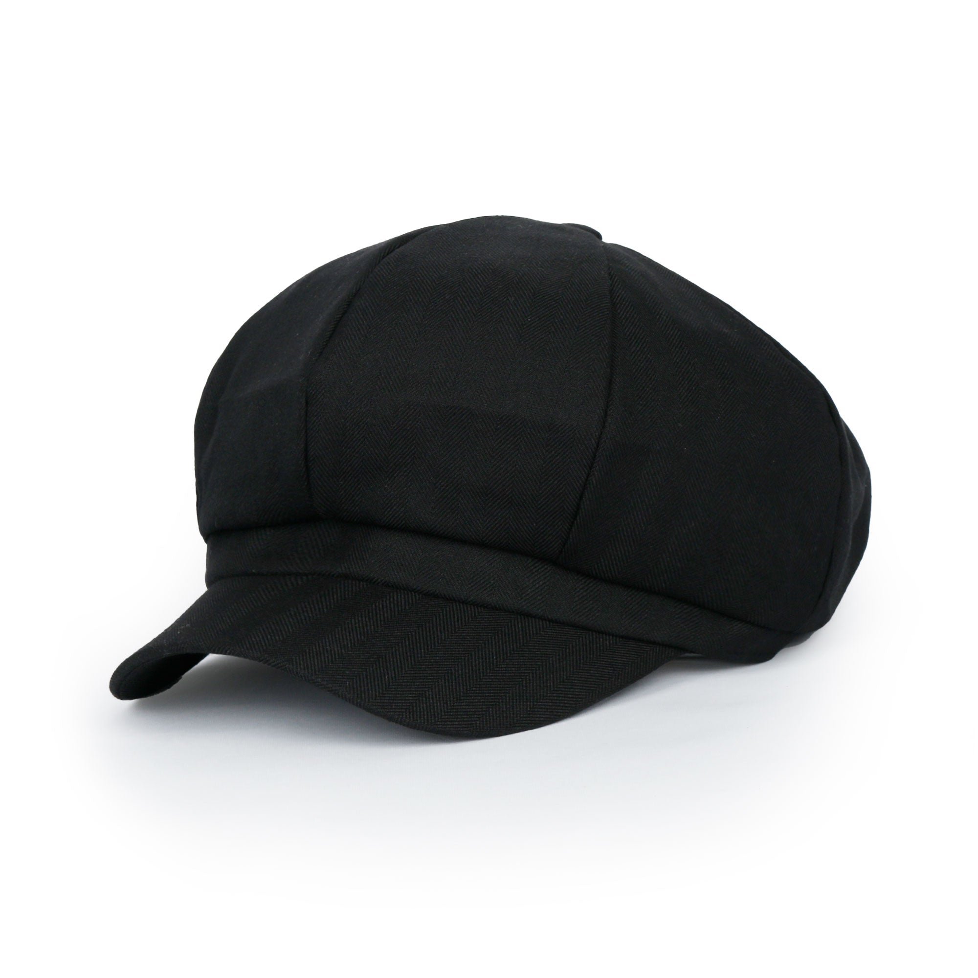 Washed Cotton Newsboy Cabbie Cap Herringbone Duck Bill Flat Hunting Hat
