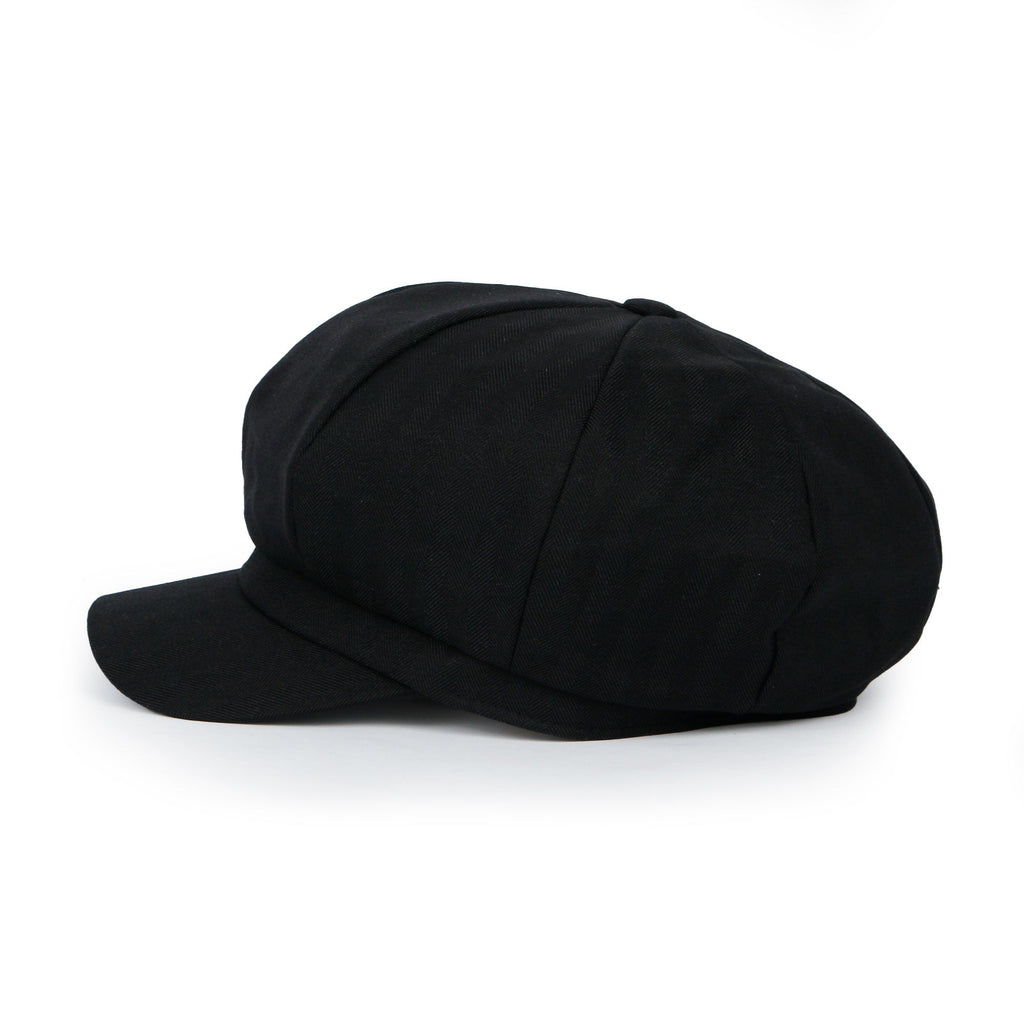 Washed Cotton Newsboy Cabbie Cap Herringbone Duck Bill Flat Hunting Hat