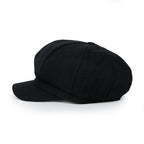 Washed Cotton Newsboy Cabbie Cap Herringbone Duck Bill Flat Hunting Hat