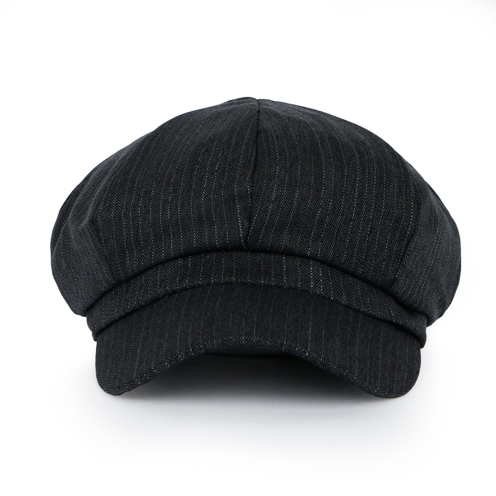 Washed Cotton Newsboy Cabbie Cap Herringbone Duck Bill Flat Hunting Hat