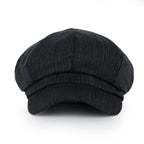 Washed Cotton Newsboy Cabbie Cap Herringbone Duck Bill Flat Hunting Hat