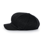 Washed Cotton Newsboy Cabbie Cap Herringbone Duck Bill Flat Hunting Hat