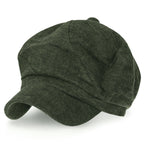 6-Pannel District Check Newsboy Cabbie Cap Wool Duck Bill Hunting Hat