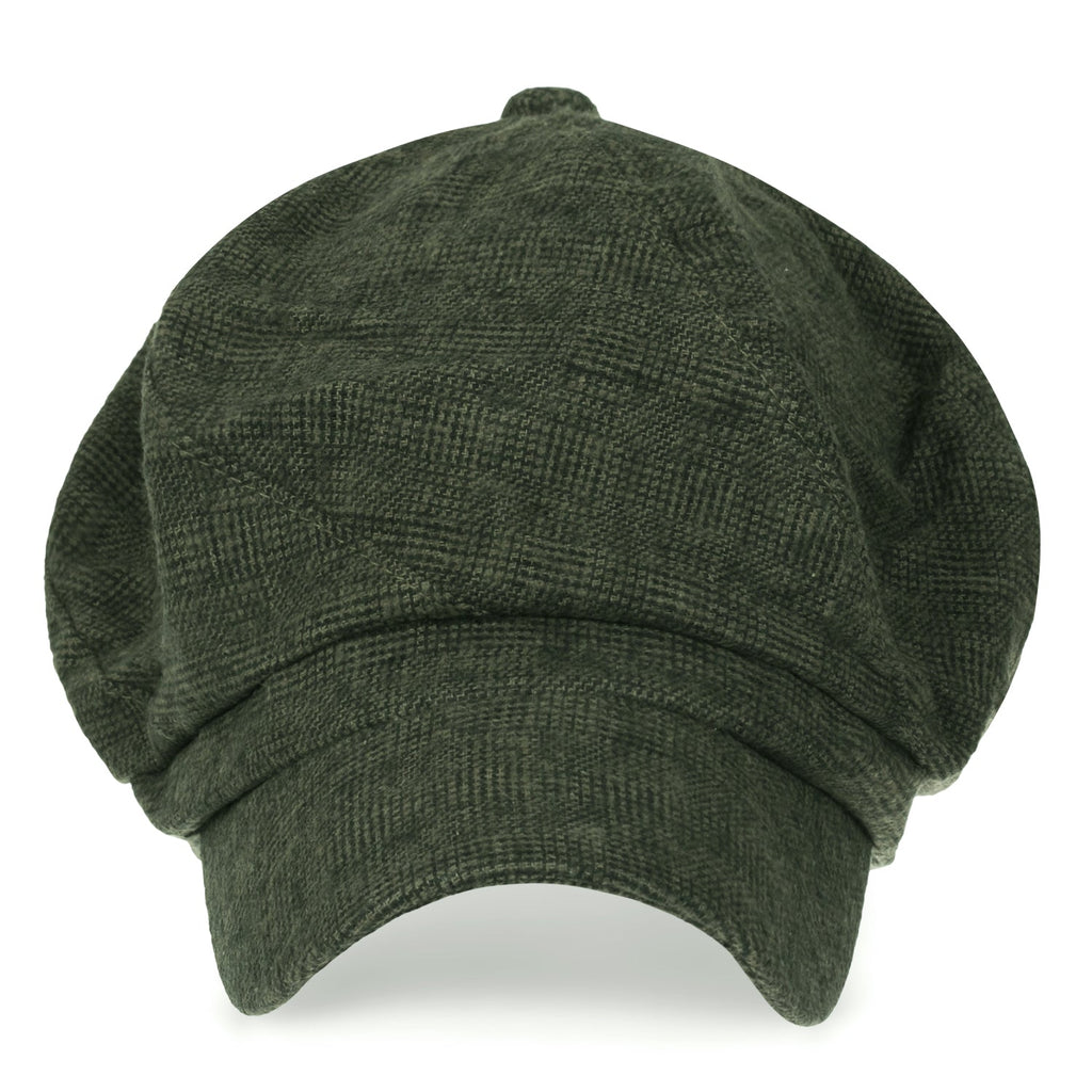 6-Pannel District Check Newsboy Cabbie Cap Wool Duck Bill Hunting Hat