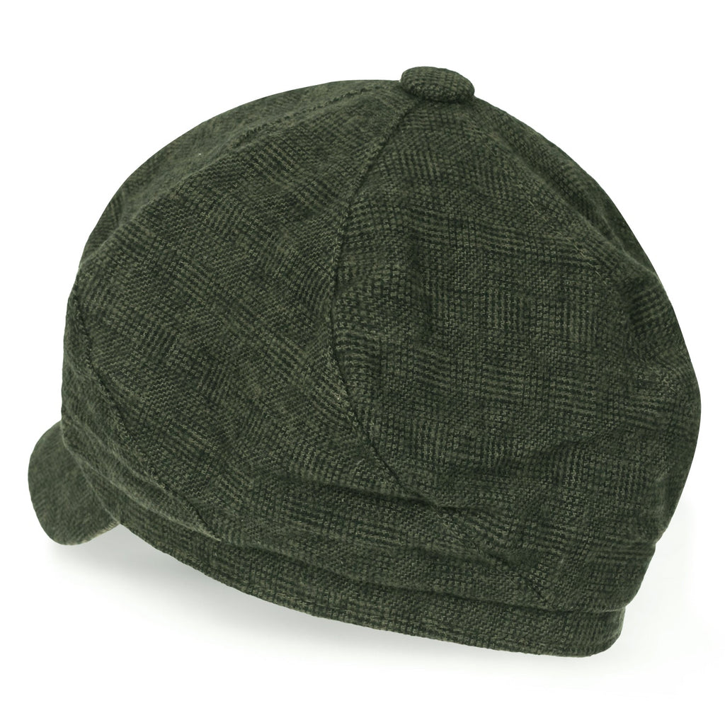 6-Pannel District Check Newsboy Cabbie Cap Wool Duck Bill Hunting Hat