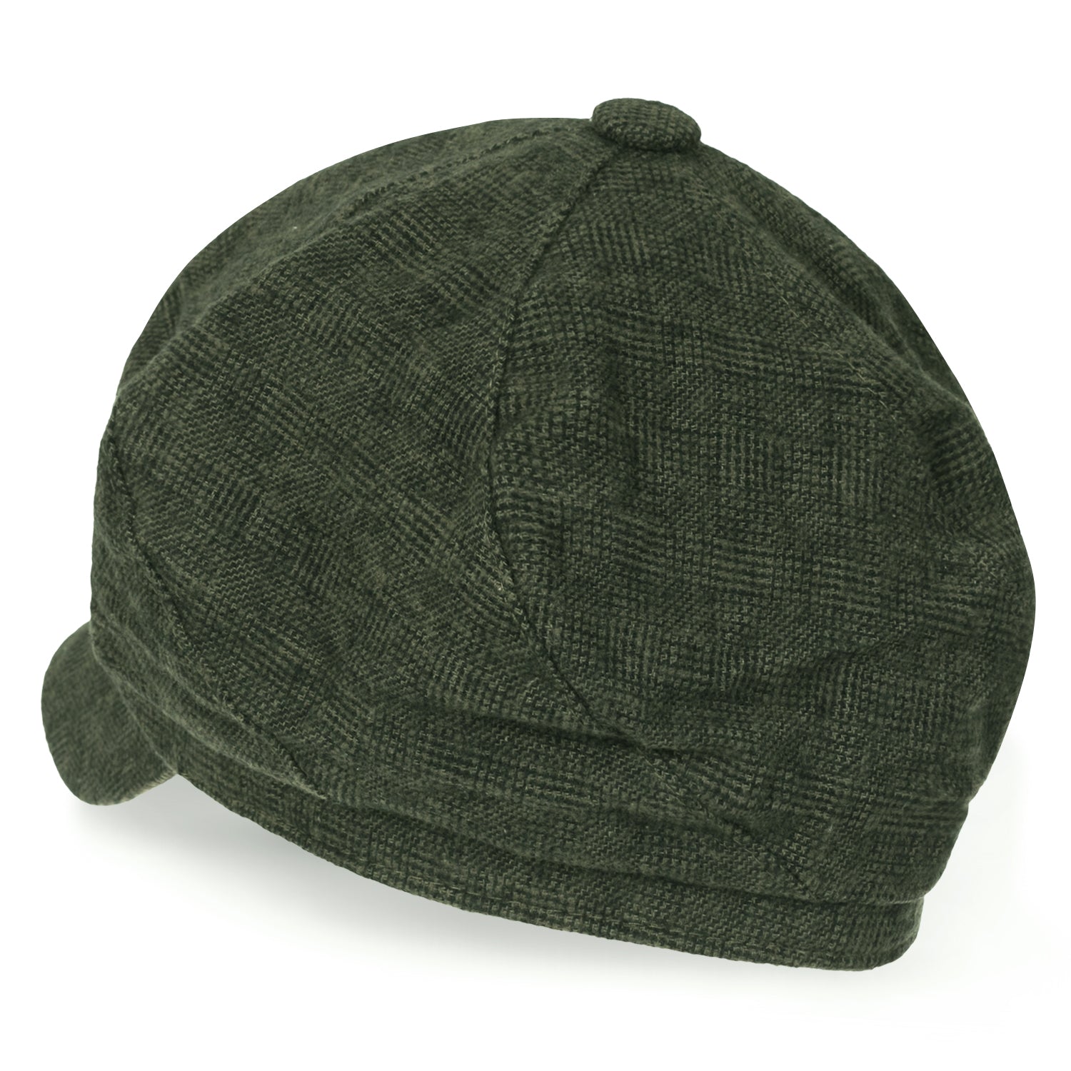 6-Pannel District Check Newsboy Cabbie Cap Wool Duck Bill Hunting Hat