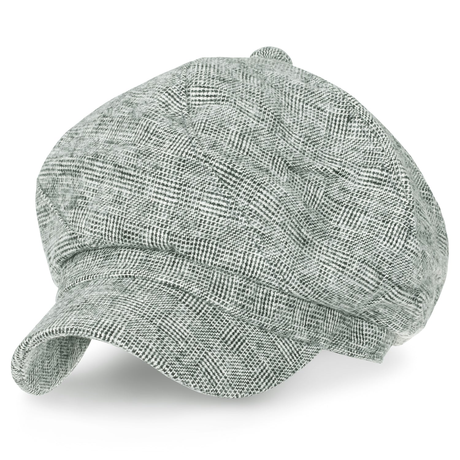 6-Pannel District Check Newsboy Cabbie Cap Wool Duck Bill Hunting Hat