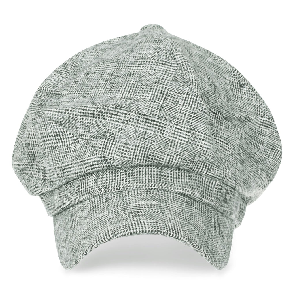 6-Pannel District Check Newsboy Cabbie Cap Wool Duck Bill Hunting Hat