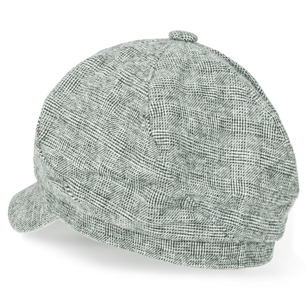 6-Pannel District Check Newsboy Cabbie Cap Wool Duck Bill Hunting Hat