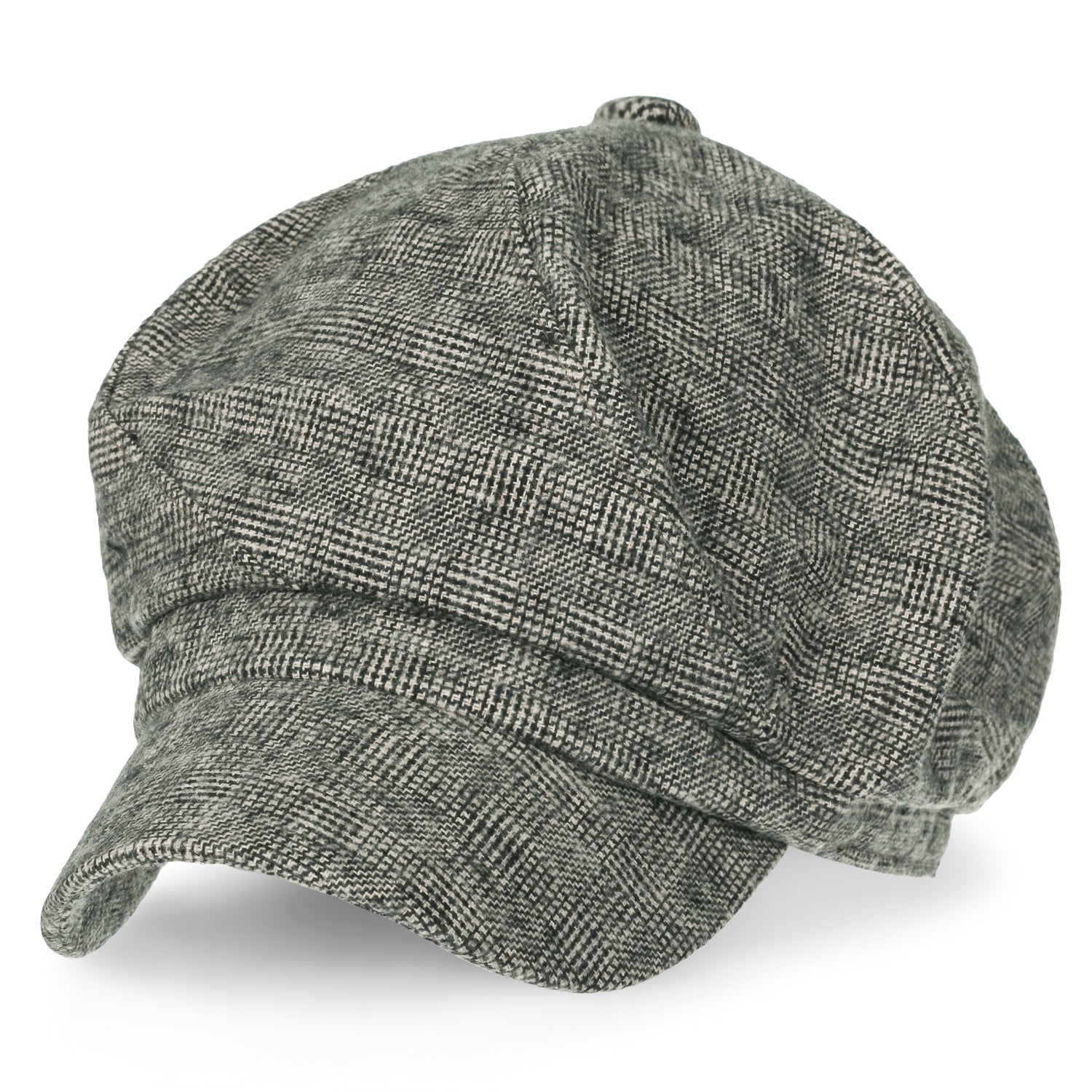 6-Pannel District Check Newsboy Cabbie Cap Wool Duck Bill Hunting Hat