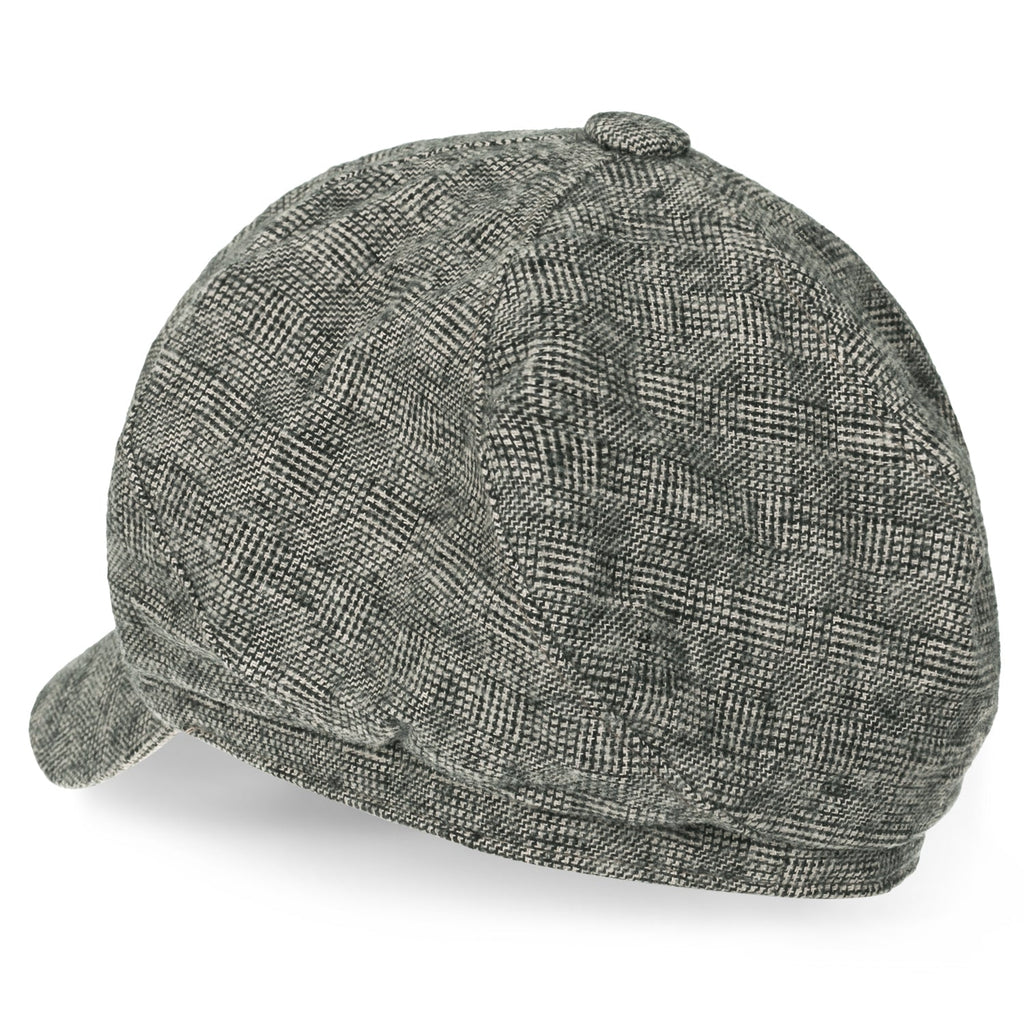6-Pannel District Check Newsboy Cabbie Cap Wool Duck Bill Hunting Hat