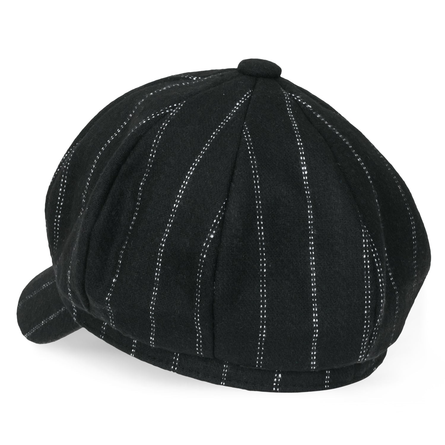 8-Pannel Wool-Blend Newsboy Cabbie Cap Stripe Duck Bill Flat Hunting Hat