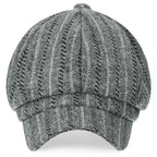 8-Pannel Wool-Blend Newsboy Cabbie Cap Stripe Duck Bill Flat Hunting Hat