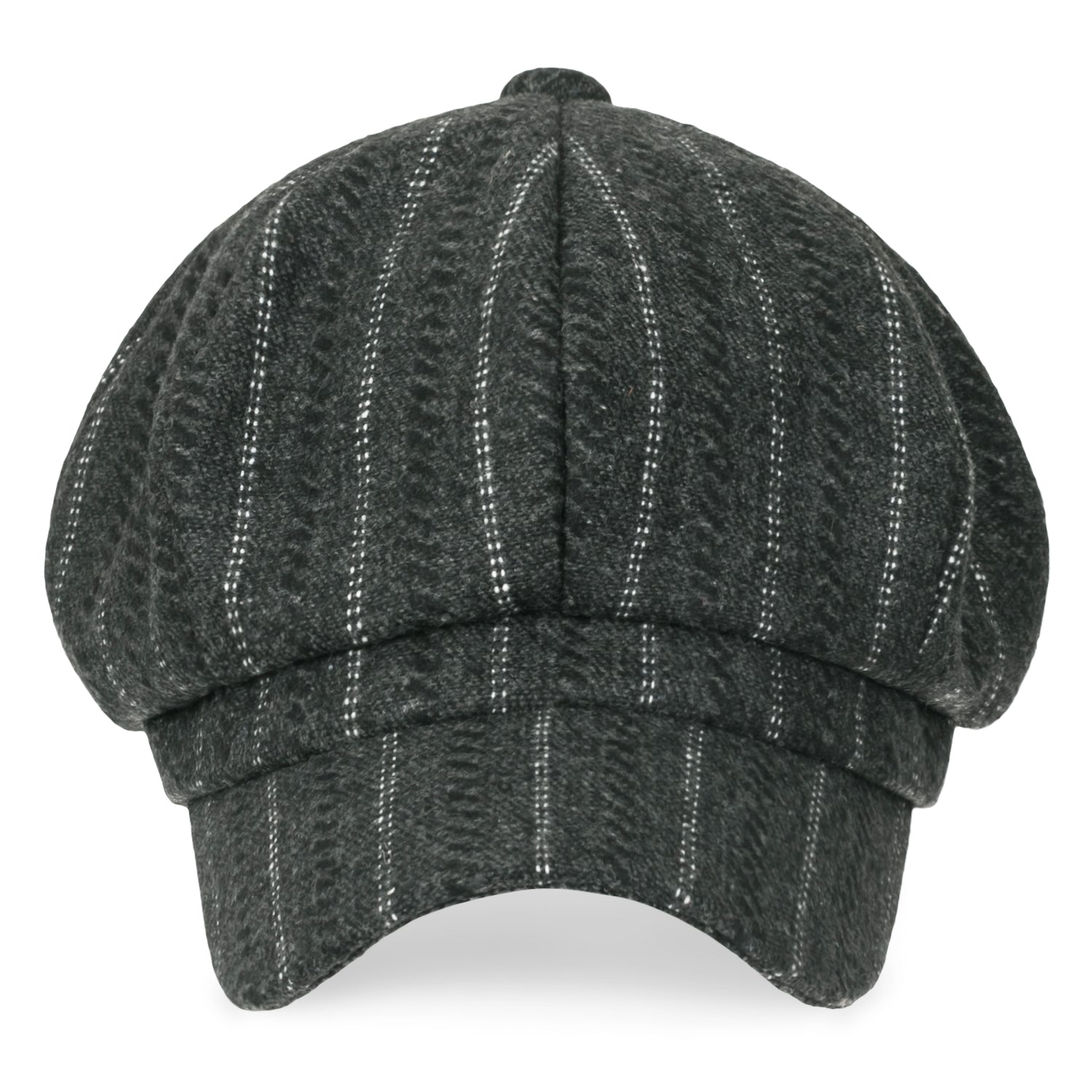 8-Pannel Wool-Blend Newsboy Cabbie Cap Stripe Duck Bill Flat Hunting Hat